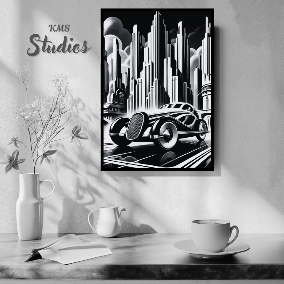 Old Vintage Car Travel Frame Wall Art Poster Canvas Print Picture Home