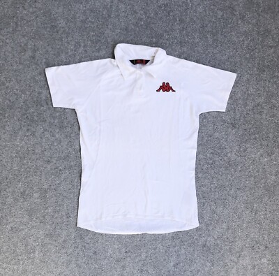 KAPPA Damen Vintage Polohemd Kurzarm Gr. L Poloshirt Polo Logo A1913 Weiß