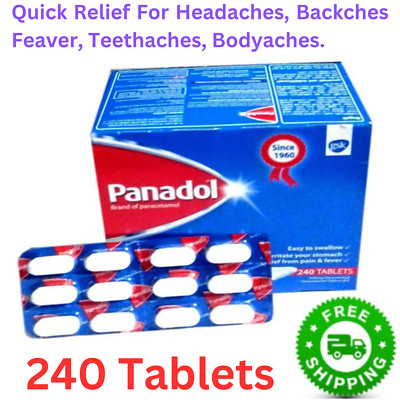 PANADOL TABLETS Paracetamol 500mg Pain Reliever, Quick Relief for Headache Fever