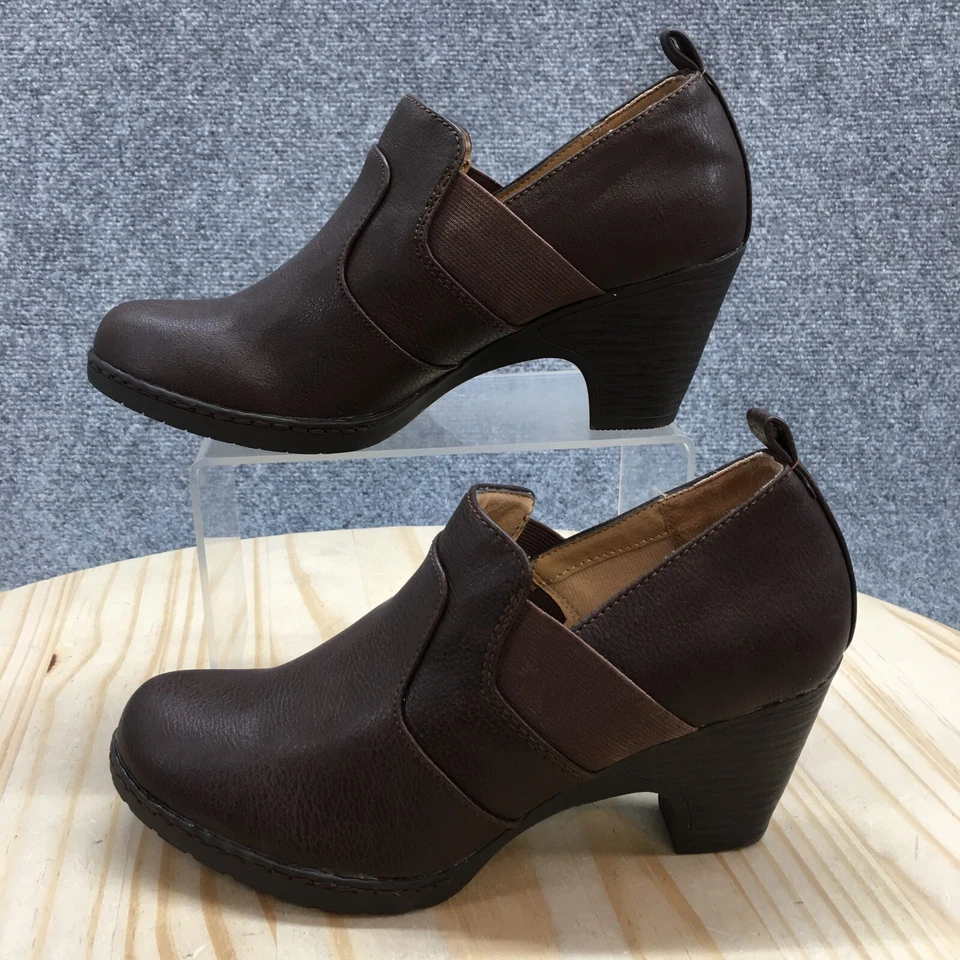 Croft And Barrow Botas Mujer 7 M Mucama Sin Cordones Botín Bajo Tacones Marrón Foto 2 de 4