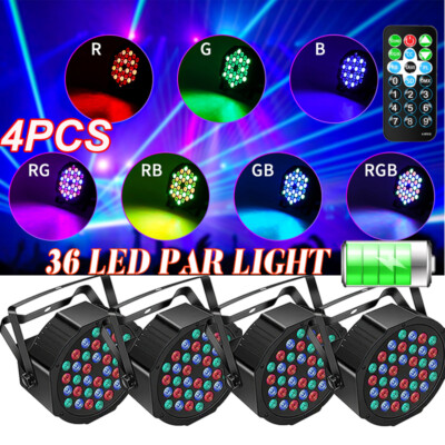 36 LEDs RGB Par Light with Battery DMX Strobe Effect Stage Lighting DJ Disco Bar