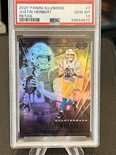 2020 Panini Illusions Justin Herbert RC #7 PSA 10 GEM MT Chargers Rookie Card