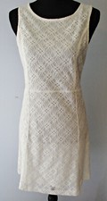 Minkpink women's floral lace overlay sleeveless dress size M ivory / off white