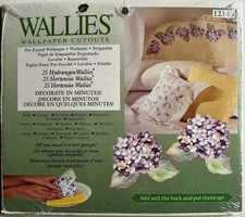 Hydrangea Wallies 25 Wallpaper Cutouts Pre-pasted Country Cottage Granny Core