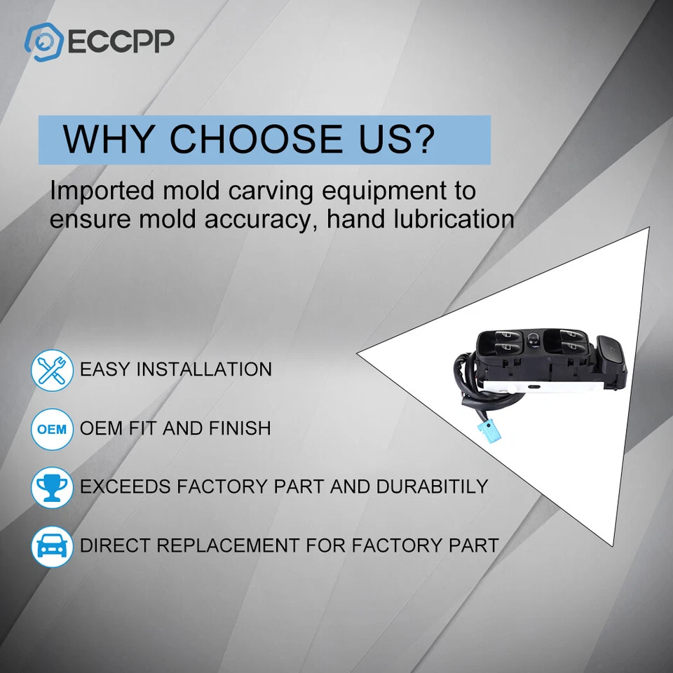 Interruptor ventana delantero izquierdo mercedes-benz c320 c280 c240 c230 c350 c55 amg Foto 4 de 4