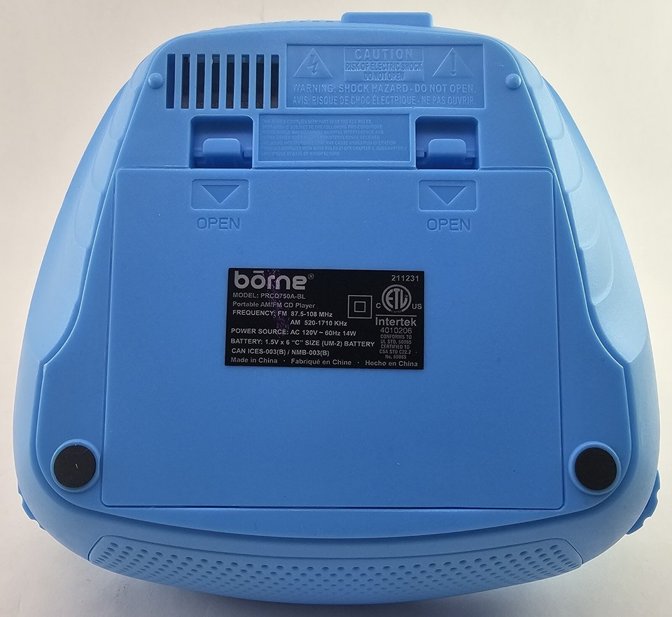 BORNE PORTABLE CD BOOMBOX WITH AM/FM RADIO (BLUE) | eBay