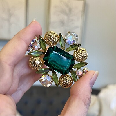 D&E Verified Juliana Goldtone Filigree Balls Emerald Cut