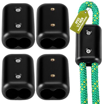 4 Pcs Double Rope Clamps Reusable Rope Clamp 1/2 Inch Plastic Cord ...