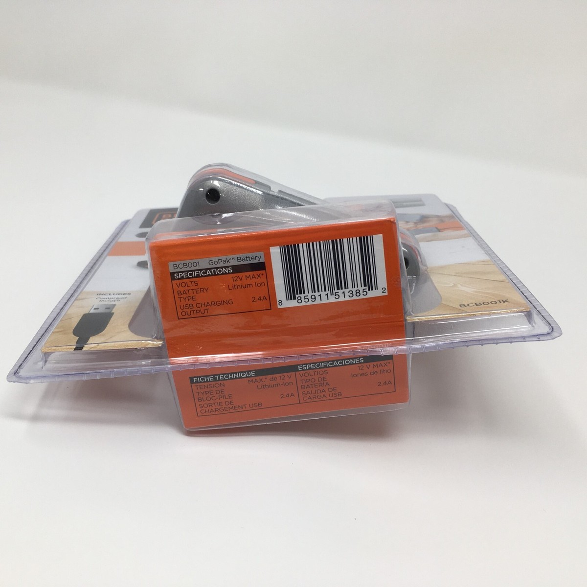 NEW SEALED BLACK+DECKER GoPak Battery with USB Charging Cable