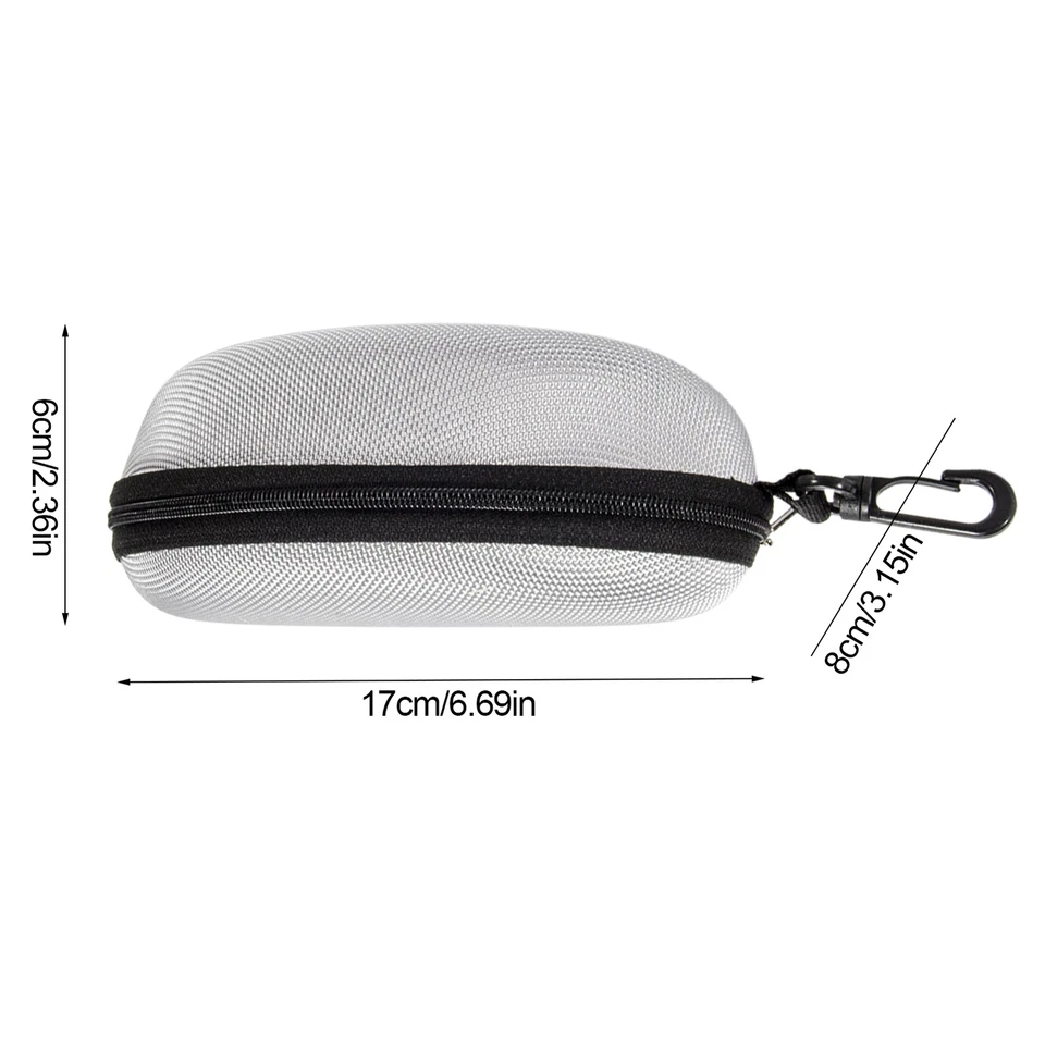 2-Pack Sunglasses Hard Case Eye Glasses Black Clam Shell Zipper With Hook - Image 2 of 4