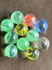 Vintage Cats Eye 8 Veins Core 0.625 Marble 11 Lot