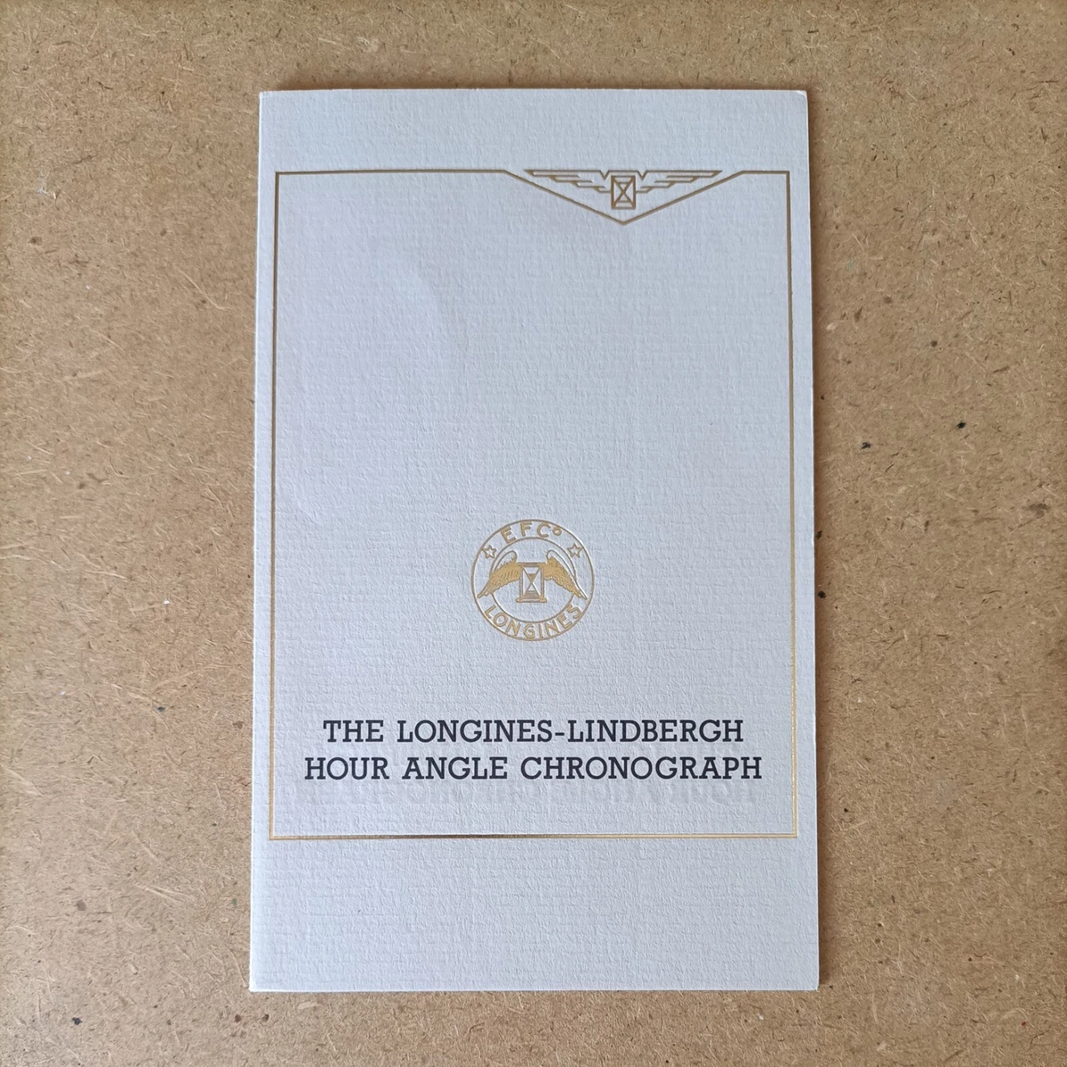 Libreto cronógrafo ángulo horario Longines LINDBERGH - sello blanco raro