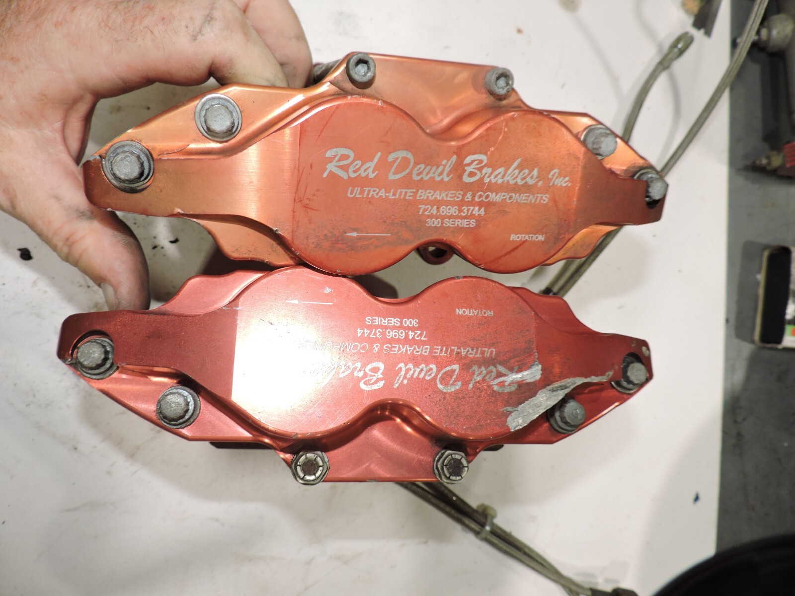 Red Devil front brake calipers 1 7/8 / 1 5/8" pistons pair NASCAR Late