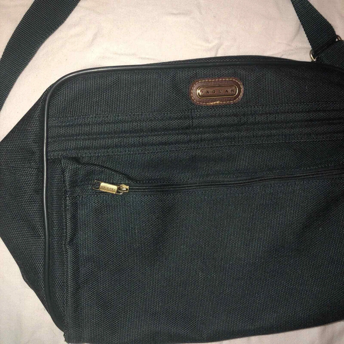 Vintage Jaguar Shoulder Bag Carry On Dark Green Weekender Travel