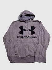 Under Armour Size M Hoodie Sweatshirt Gray Black Pocket Loose Fit Long Sleeve