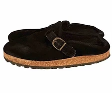 Daniel Green Flat Mule Slipper Women's Black Suede Round Toe Slip-On