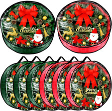 8 Pieces Wreath Container Christmas Wreath Storage Bag Garland Tear Resistant Fa