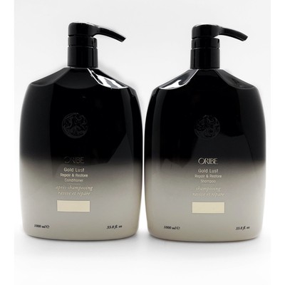 Oribe Gold Lust Repair & Restore Shampoo & Conditioner Liter Duo, Pumps