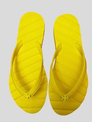 Tory Burch Kira Flip Flop In Firefly Yellow UK 4 US7 EU 37 Neu