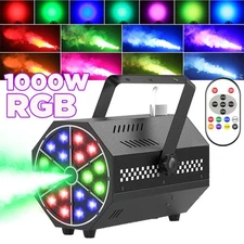 Smoke Machine with 18 Colorful LED Lights Effect 1000W and 2000CFM Fog Remote