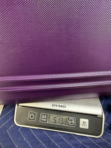 Skechers Purple Hardside Carry-On Suitcase 21” Rolling Spinner Luggage Metallic
