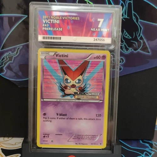 Victini  Prerelease Stamped Holo - Noble Victories 2011 - Ace Grading 7 NM