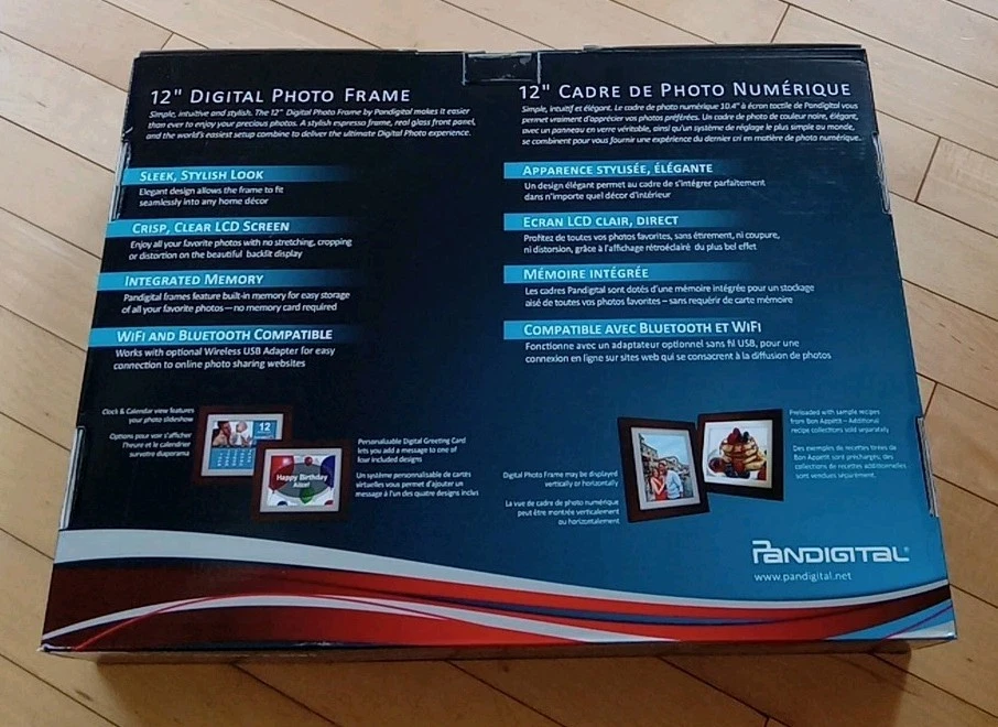 12" Pandigital Digital Photo Frame Holds 5000 images WiFi Bluetooth Play Music - Image 2 of 4