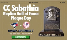 CC Sabathia Retirement Day Plaque New York Yankees Presale 9/7/25 NO BOX!!!