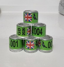 💥LIMITED STOCK💥💥2026💥 10 x 2026 Pigeon Rings 8mm GB Flag Show Rings 