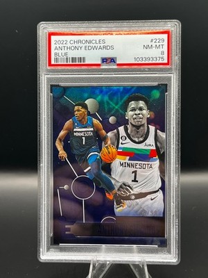 2022 Panini Chronicles - Essentials Anthony Edwards PSA 8 Blue #/05/99