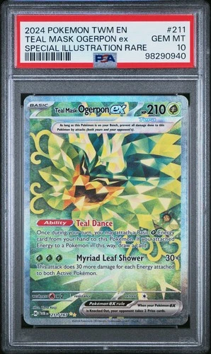 2024 POKEMON TWM EN-TWILIGHT MASQUERADE #211 TEAL MASK OGERPON EX SIR PSA 10