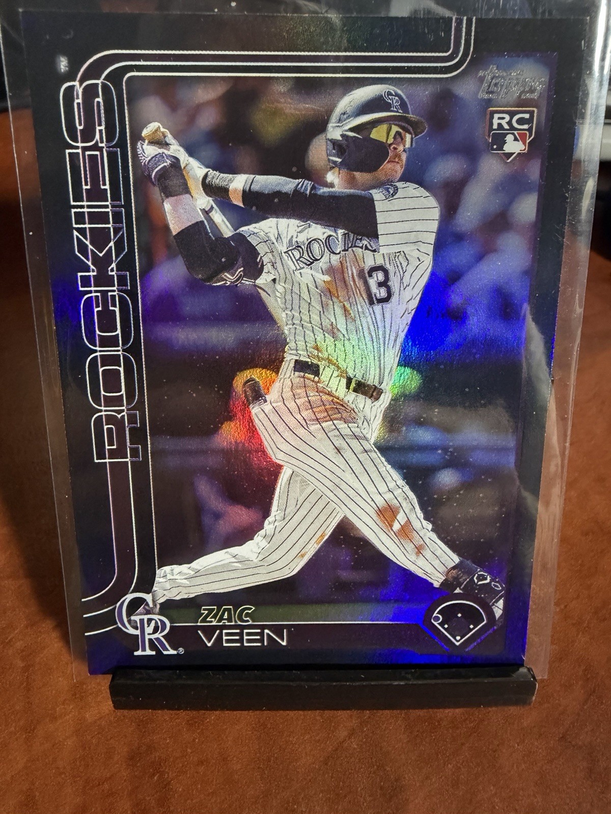2025 Topps Update Series Zac Veen #US286 Black Rainbow Foil /10 (RC)