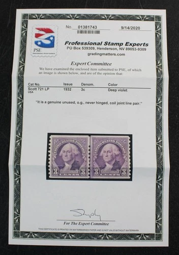 CKStamps: US Stamps Collection Scott#721 Mint NH OG PSE Cert