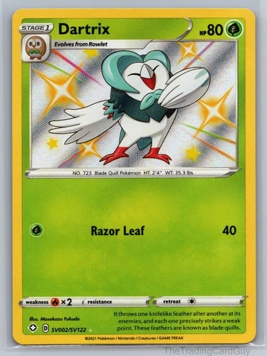 Dartrix Shiny Holo Rare Shining Fates: Shiny Vault Holo SV002/SV122 NM