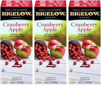 Bigelow Cranberry Apple Herbal Tea Bags 28-Count Box (Pack of 3) Cranberry