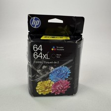 HP 64XL Black  Tricolor Combo Ink Cartridges X4D93BN Exp JAN 2028 Genuine OEM