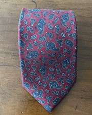 Christian Dior Men's Tie Designer Necktie Paisley 100% Silk Made in USA Vintage