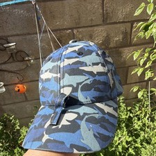 Boys Blue Camouflage Canvas Baseball Cap Adjustable Strap Outdoor Hat