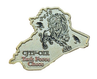 CJTF-OIR Task Force Chaos Iraq Shaped Challenge Coin  W#9