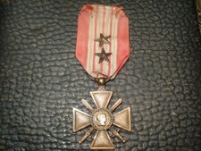 Médaille Militaire Croix de Guerre 1939  WW2  2 Citations