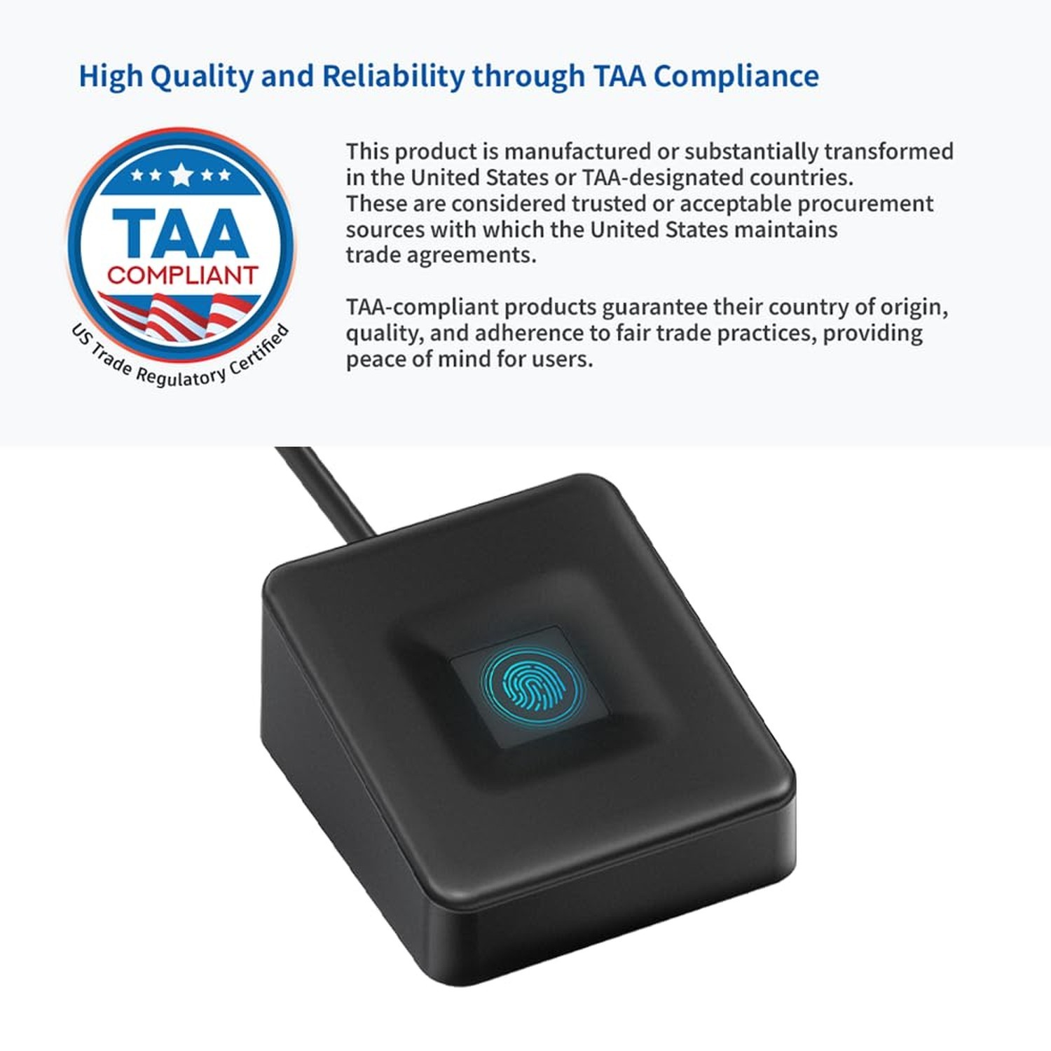 как выглядит TEC ESS Enhanced Sign in Security USB Fingerprint Biometric Passkey Scanner ... фото