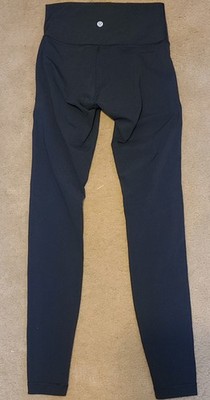 lululemon athletica Women's Size 4 Ankle Leggings Black Solid Logo