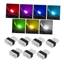 4 PCS USB LED Car Interior Atmosphere Lamp, Plug-in USB 7 PCS, Multi-Color