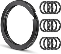 Caianwin 20 SchlüSselringe 25Mm Schwarz Edelstahl Flach SchlüSselanhäNger DIY