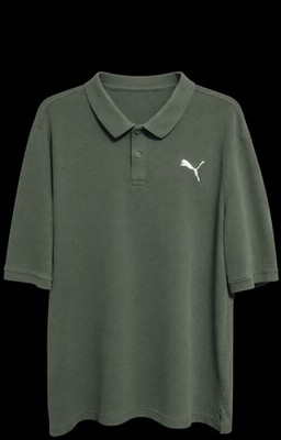 PUMA Olive Green Polo Shirt 3XLT Big Tall Short Sleeve Logo Athletic Casual Men