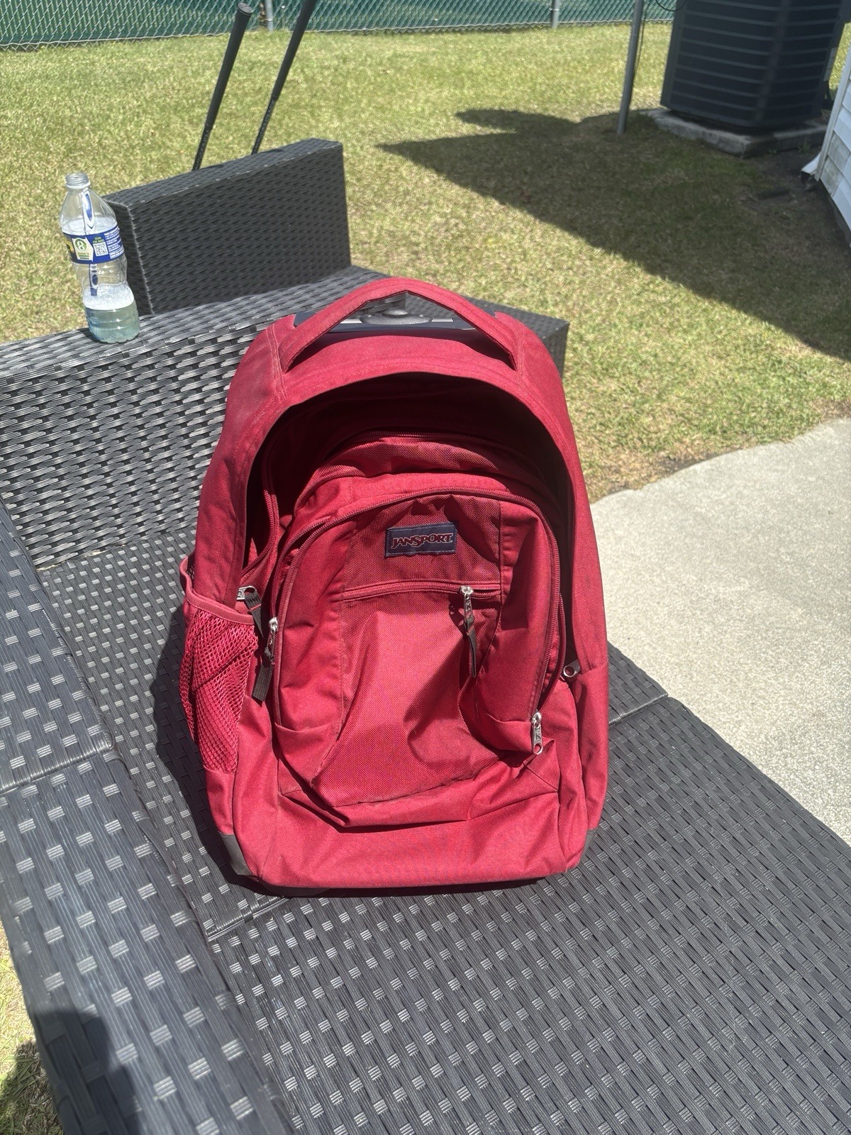 Large Red Carryon Roller Travel Luggage Bag