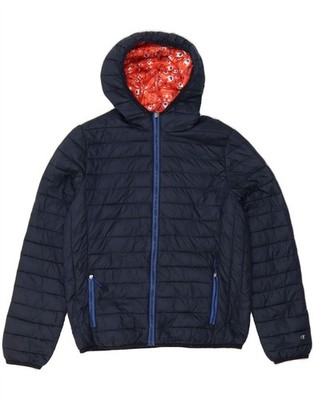 CHAMPION Jungen wattierte Jacke mit Kapuze 13-14 Jahre XL dunkelblau DP24