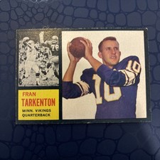 FRAN TARKENTON ROOKIE 1962 TOPPS #90 CARD - SEE PICTURES FOR CONDITION. rookie card picture