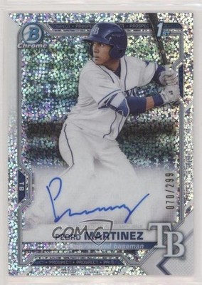 2021 Bowman Chrome Prospect Speckle Refractor 70/299 Pedro Martinez Auto 0s8b