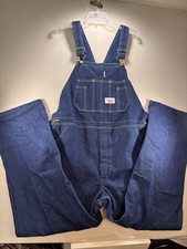 Round House Bib Overalls Mens 36x30 Blue Canvas Workwear Heavy Duty Cotton NWOT